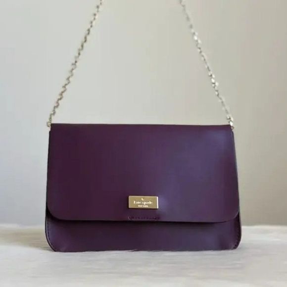 Kate Spade Greer Laurel Way Plum Purple Clutch Crossbody Handbag - Picture 7 of 7